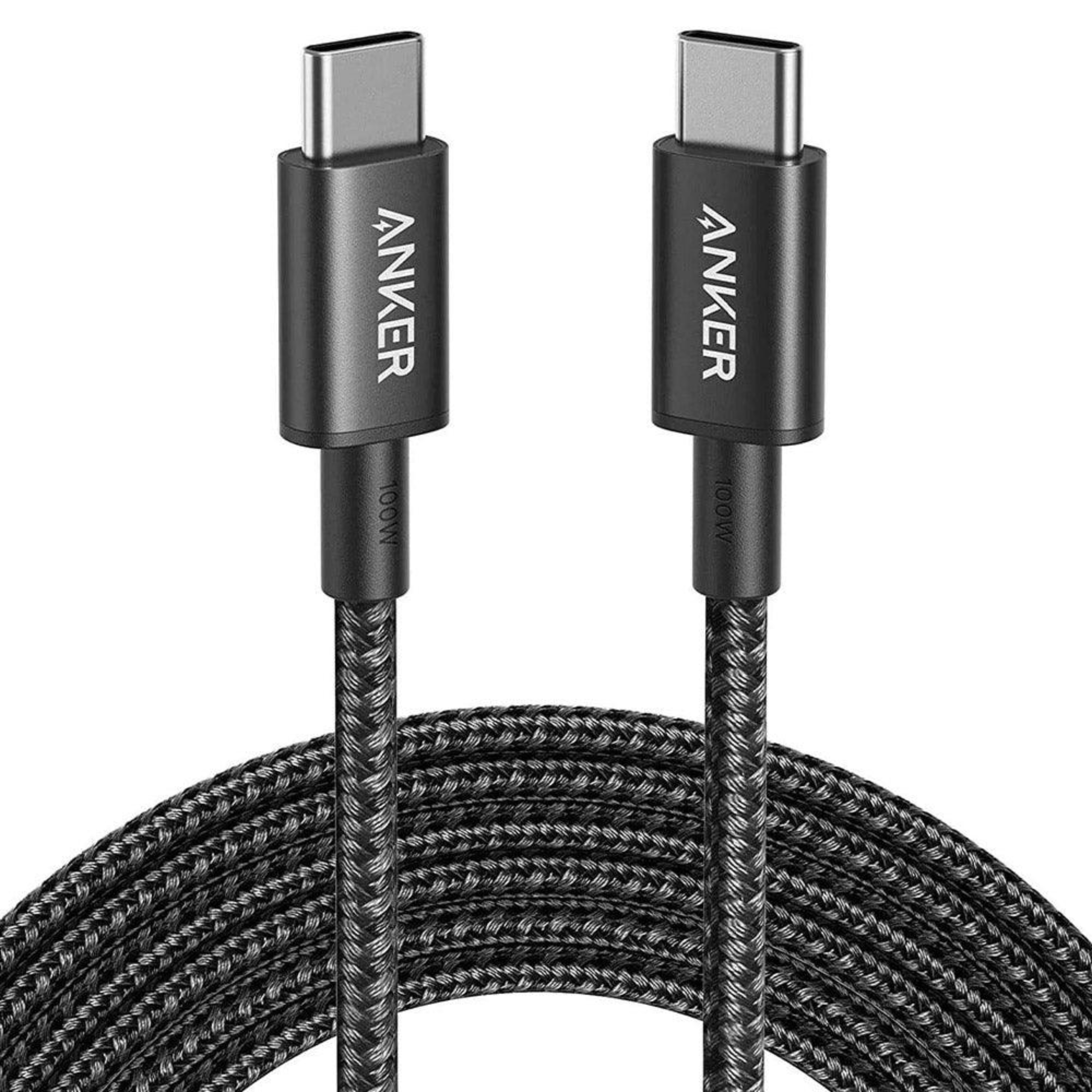 Anker New Nylon USB-C to USB-C 2.0 Cable 6FT - Black Anker New Nylon USB-C to USB-C 2.0 Cable 6FT - Black